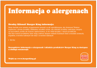 Naklejka "informacja o alergenach" A4 poziom